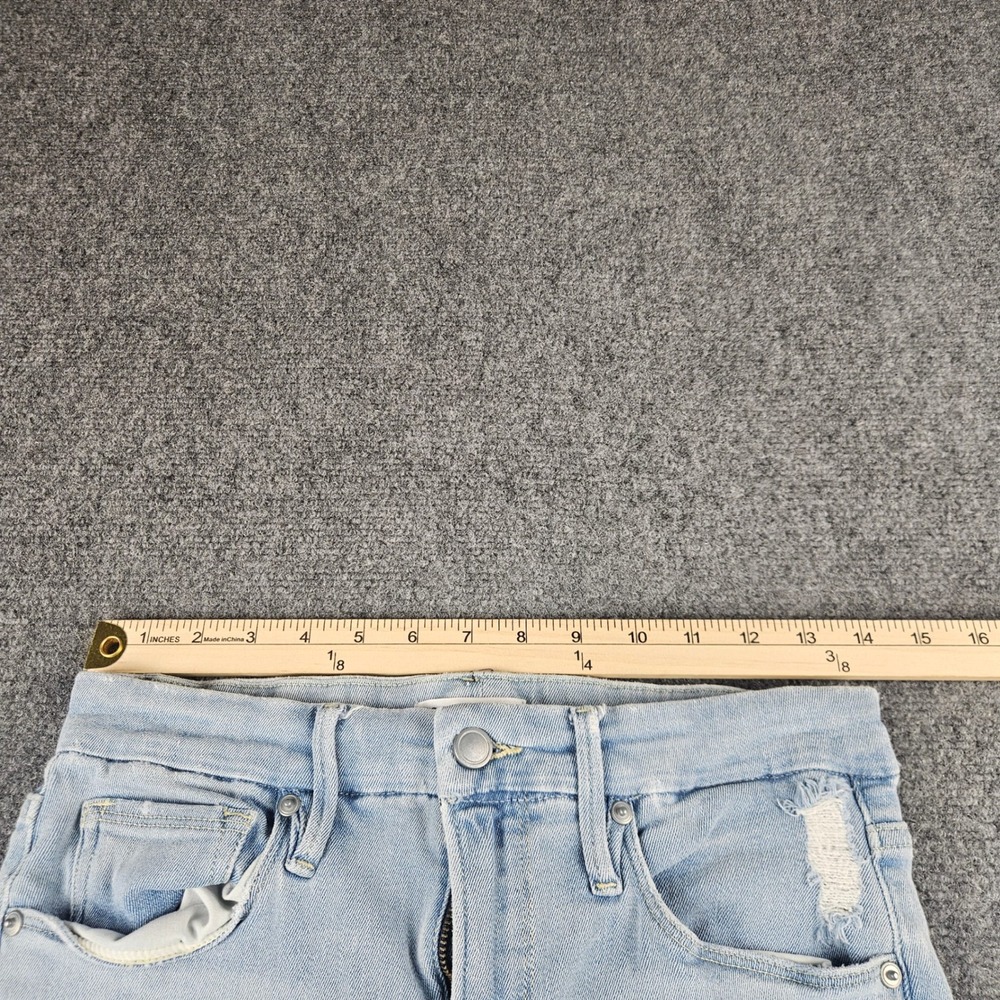 Good American Good Legs Crop Distressed Skinny Jeans Light Wash Blue 8/29 - Picture 5 of 9